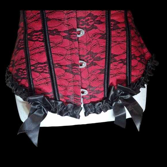 Red and Black Corset Women Size X-Small - Picture 8 of 16